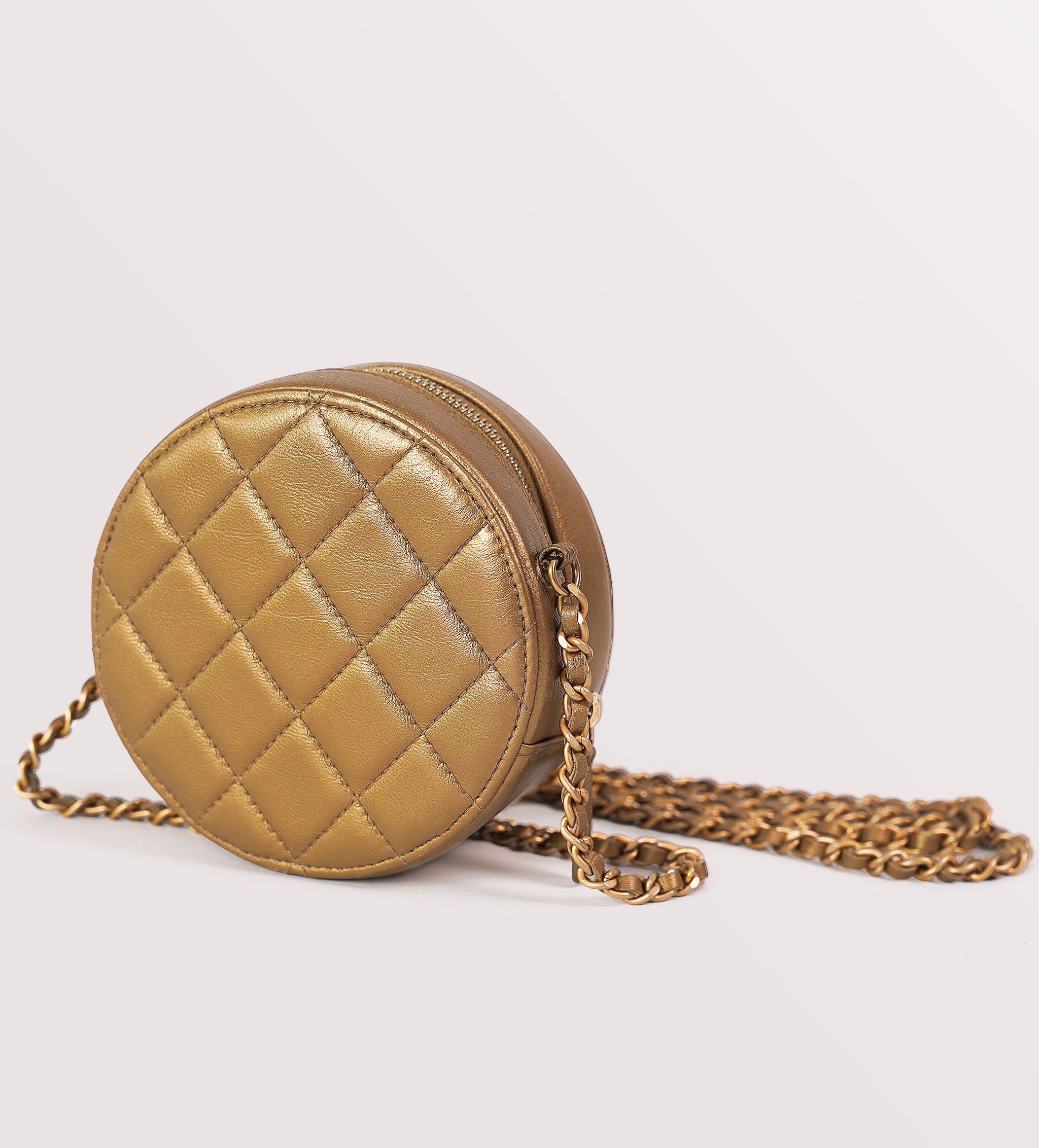 Chanel Round Evening Bag, Gold
