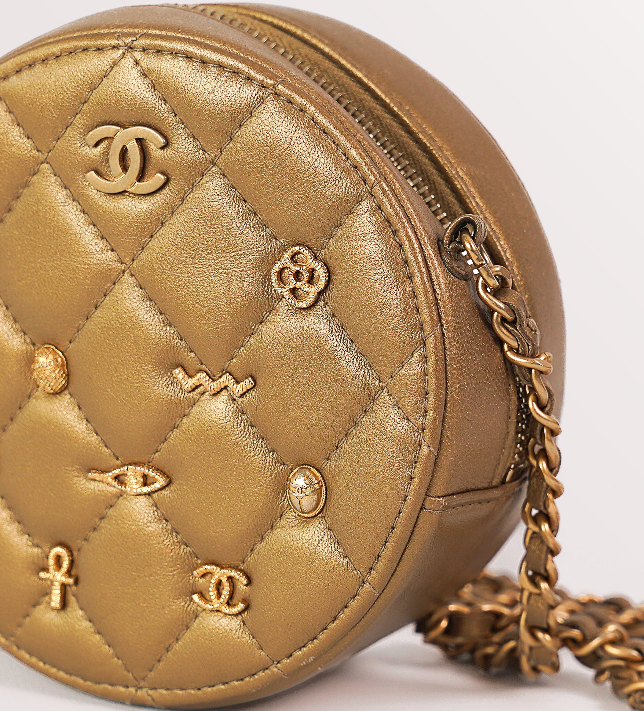 Chanel Round Evening Bag, Gold