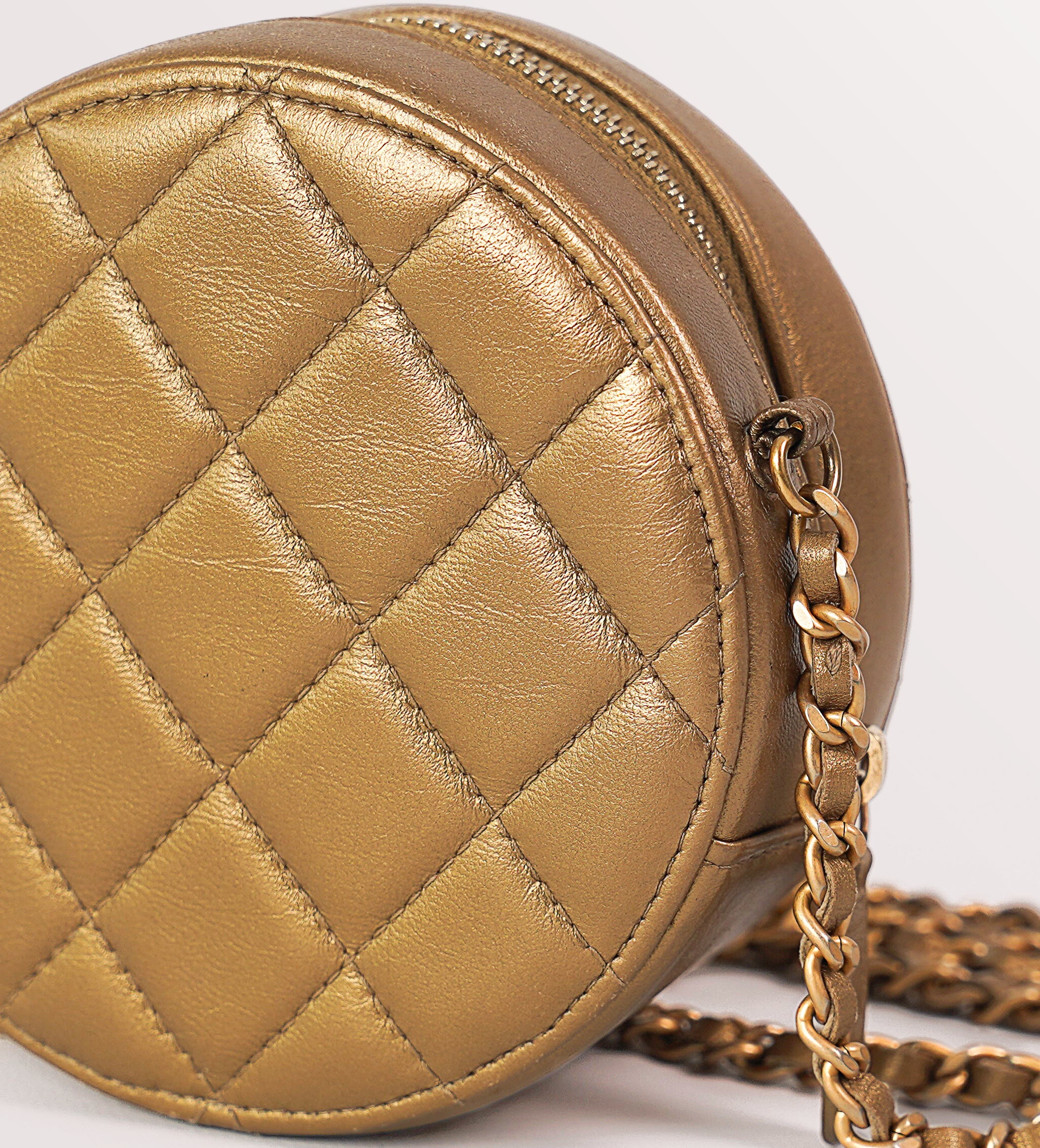 Chanel Round Evening Bag, Gold