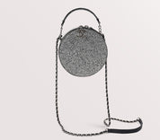 Chanel silver round Glitter evening bag