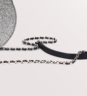 Chanel silver round Glitter evening bag