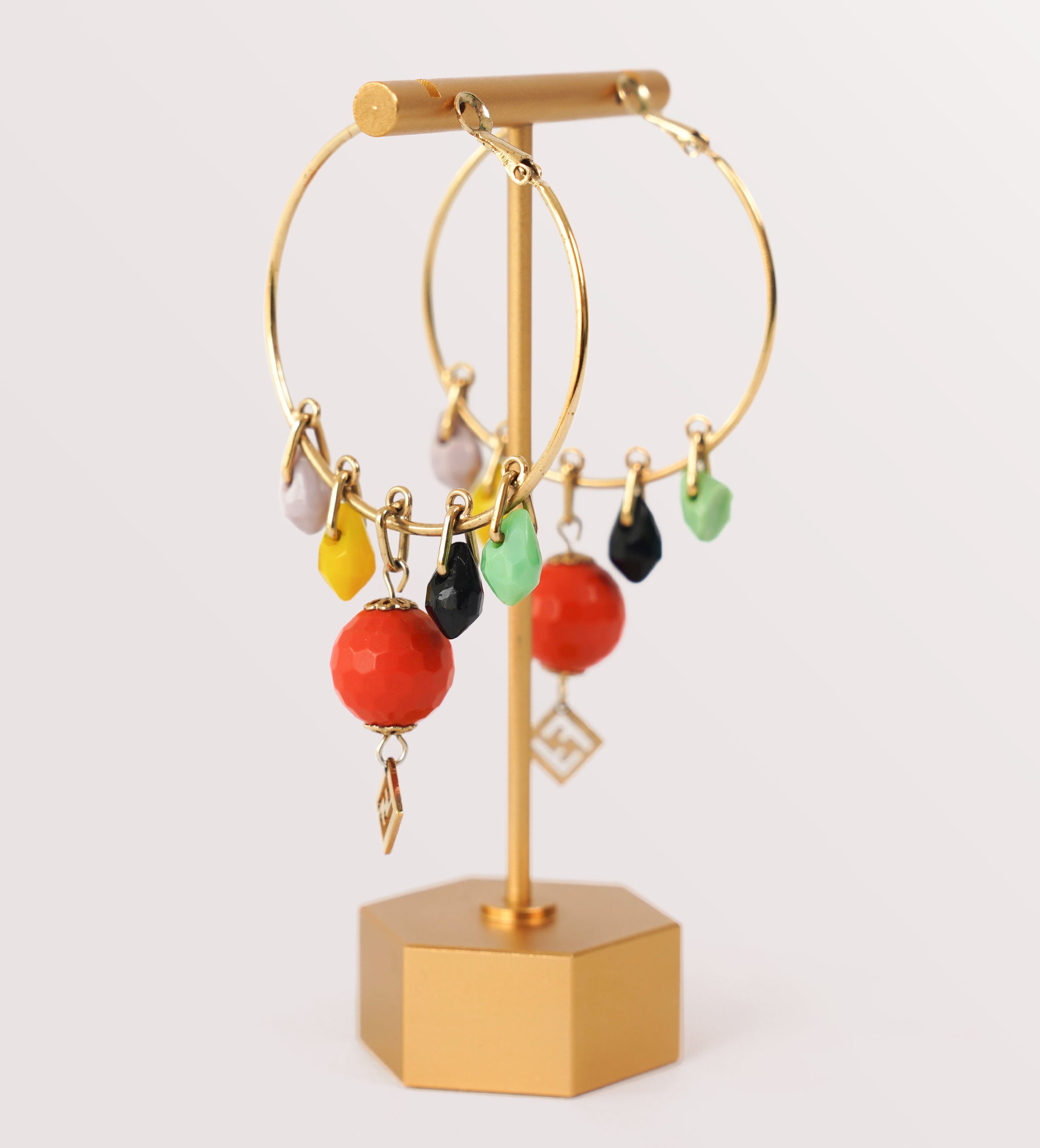 Fendi multi stone ear-rings