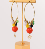 Fendi multi stone ear-rings
