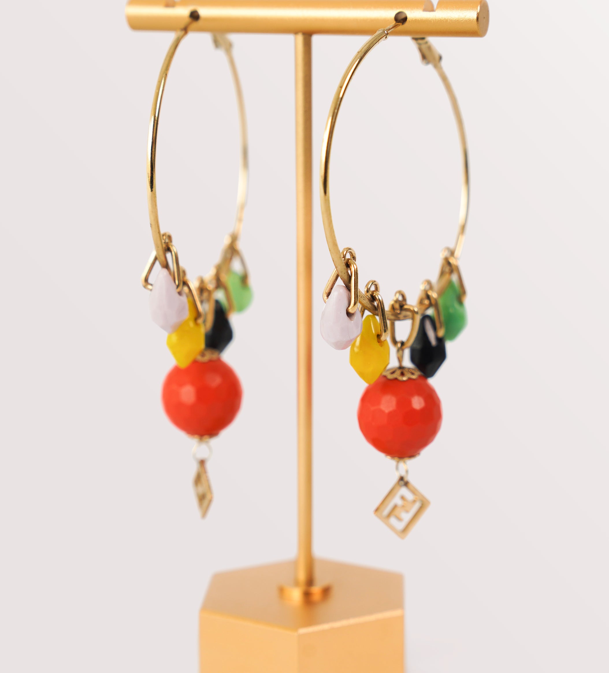Fendi multi stone ear-rings